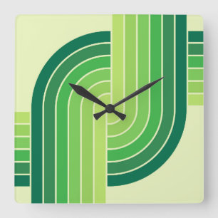 Relógio Quadrado Padrão Geométrico do Estilo de Imagem Retroativa d