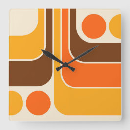 Relógio Quadrado Padrão Geométrico do Estilo de Imagem Retroativa d