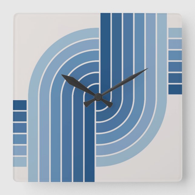 Relógio Quadrado Padrão Geométrico do Estilo de Imagem Retroativa d (Frente)