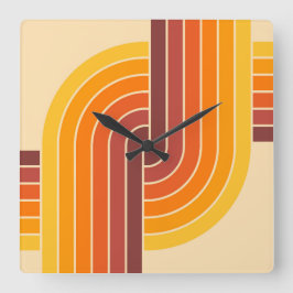 Relógio Quadrado Padrão Geométrico do Estilo de Imagem Retroativa d