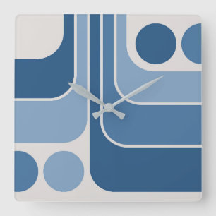 Relógio Quadrado Padrão Geométrico do Estilo de Imagem Retroativa d