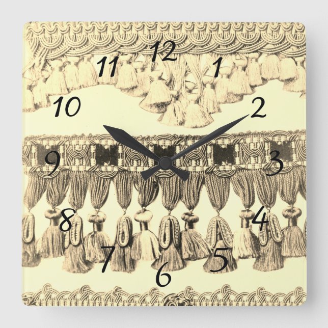 Relógio Quadrado Padrão tribal antigo (Frente)