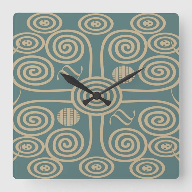 Relógio Quadrado padrões elegantes modernos com na moda (Frente)