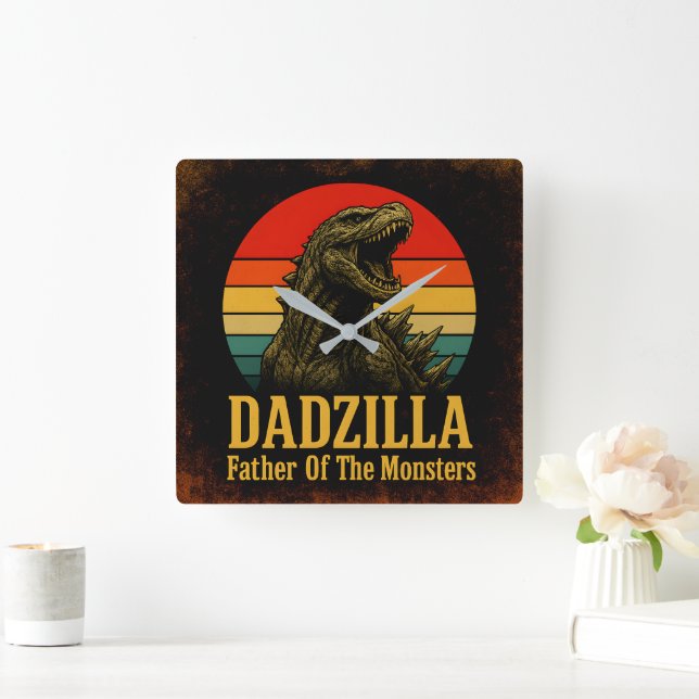Relógio Quadrado Pai Dadzilla Do Dia de os pais Dos Monstros (Lar)