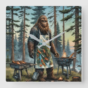 Relógio Quadrado Pai Sasquatch Fish Grillmaster