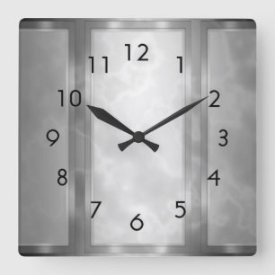 Relógio Quadrado Painéis pretos do mármore do carvão vegetal