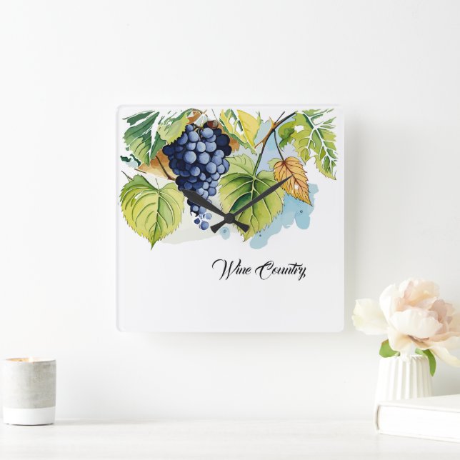 Relógio Quadrado País Vinho (Lar)