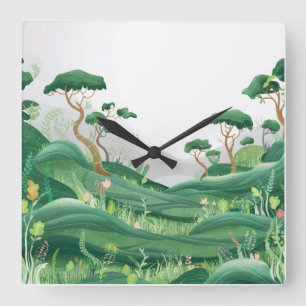 Relógio Quadrado Paisagem