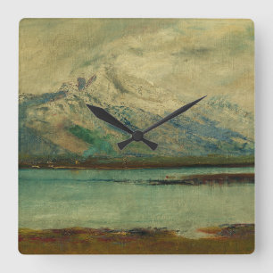 Relógio Quadrado Paisagem da Montanha Tatra por Ladislav Mednyanszk