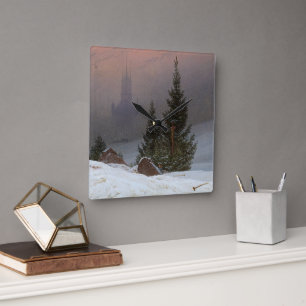 Relógio Quadrado Paisagem de inverno, 1811 por Caspar David Friedri