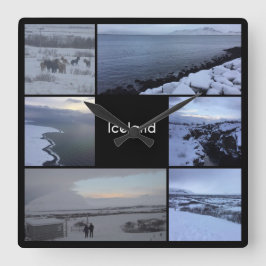 Relógio Quadrado Paisagem de inverno da Islândia