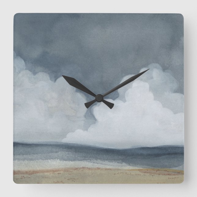 Relógio Quadrado Paisagem de Nuvem (Frente)