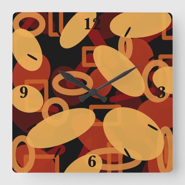 Relógio Quadrado Paisagem do Deserto do Sudoeste Cores Abstrato Art (Frente)
