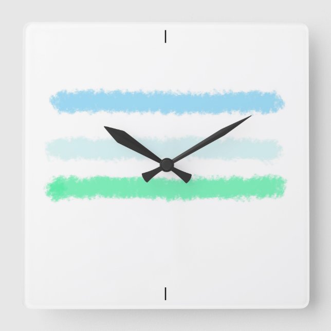 Relógio Quadrado Paisagem em Abstrato. (Frente)