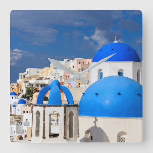 Relógio Quadrado paisagem urbana de Santorini, Grécia