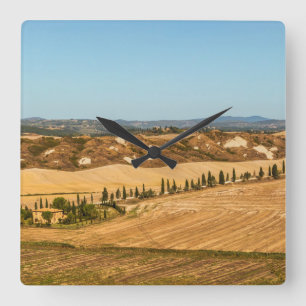 Relógio Quadrado Paisagens típicas da província de Siena na Tosca