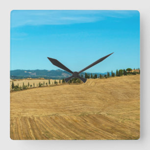 Relógio Quadrado Paisagens típicas da província de Siena, na Toscan