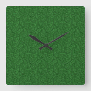 Relógio Quadrado Paisley verde