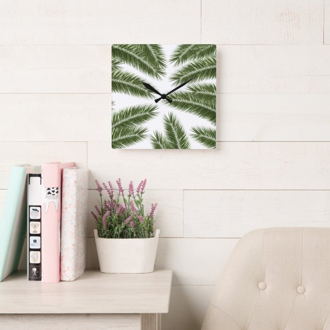 Relógio Quadrado Palm Deixa Finesse Padrão 1 (Sala de leitura)