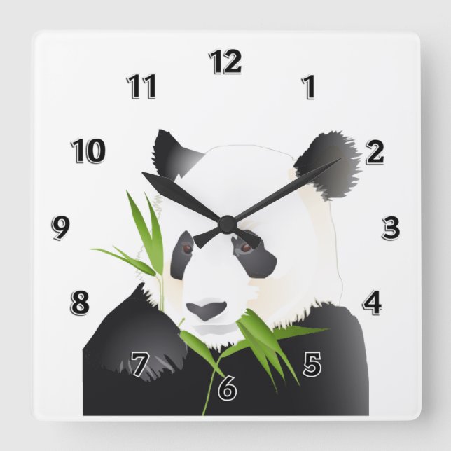 Relógio Quadrado Panda Bear (Frente)