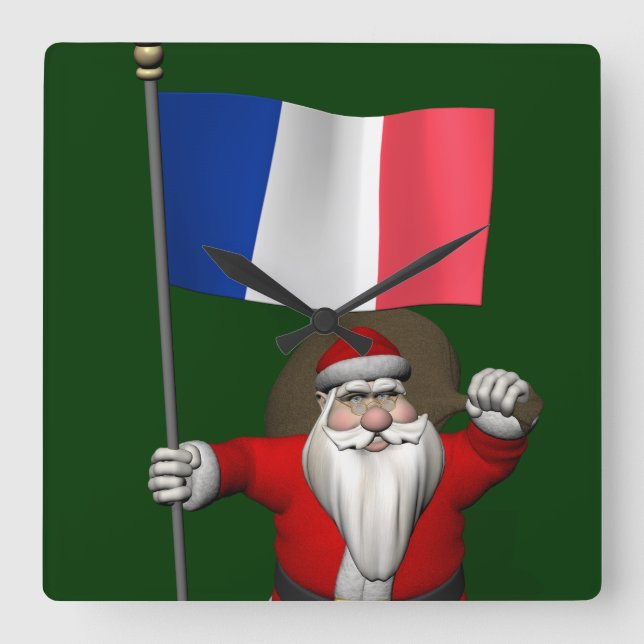 Relógio Quadrado Papai Noel, Alferes Da França (Frente)