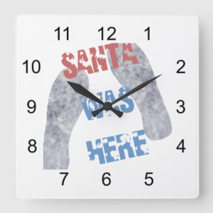 Relógio Quadrado Papai Noel Estava Aqui