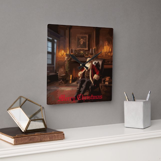 Relógio Quadrado Papais noeis Cozy Nook (Escritório)