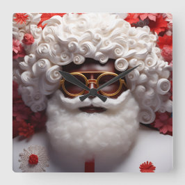 Relógio Quadrado Papais noeis negros Melanin Natal King Bruh Santo