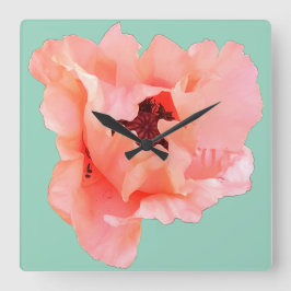 Relógio Quadrado papoila solteiro