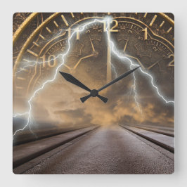 Relógio Quadrado Paranormal do Portal de Tempo Vortex