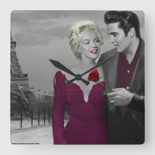 Relógio Quadrado Paris B&W (Frente)