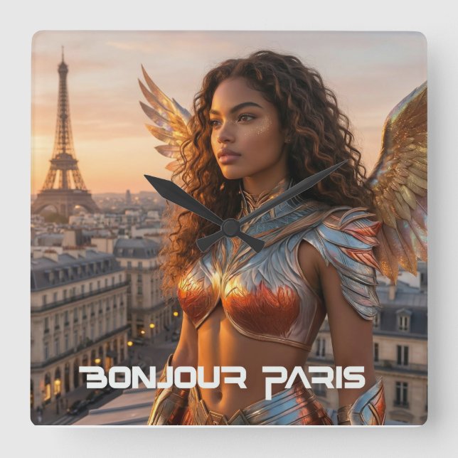 RELÓGIO QUADRADO PARIS - BOM DIA (Frente)