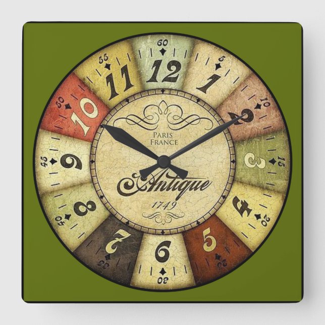Relógio Quadrado Paris França Antique (Frente)