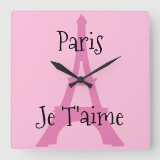 Relógio Quadrado Paris Je t’aime