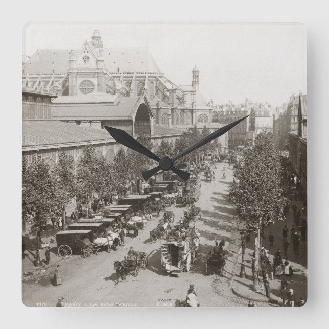 Relógio Quadrado Paris: Les Halles, C1900 (Frente)