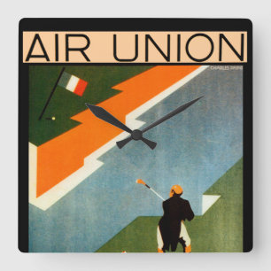 Relógio Quadrado Paris - Londres - Paris pelo ar