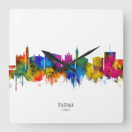 Relógio Quadrado Parma Italy Skyline