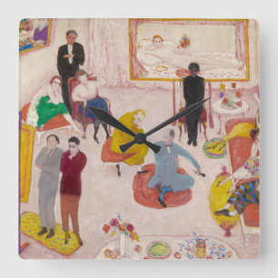 Relógio Quadrado Partido Estúdio por Florine Stettheimer