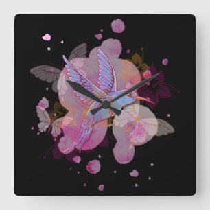 Relógio Quadrado  Pássaro