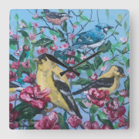 Pássaros no quintal pintaram arte