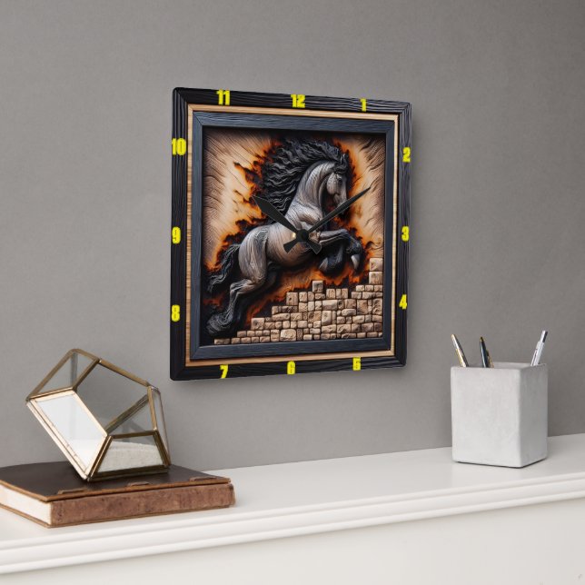 Relógio Quadrado Passo Andaluz: Arte, Tempo, Estilo, Majestade (Escritório)