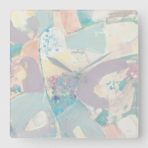 Relógio Quadrado Pastel Branco