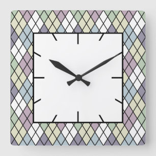 Relógio Quadrado Pastel Diamantes Argyle