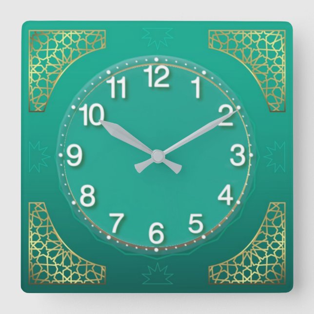 Relógio Quadrado Pastel moderno (Frente)