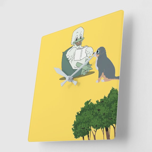 Relógio Quadrado Pato de Leitura (Ângulo)