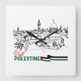 Relógio Quadrado Patrimônio e Esperança Palestinianos