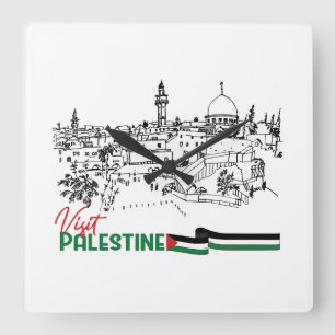 Relógio Quadrado Patrimônio e Esperança Palestinianos
