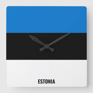 Relógio Quadrado Patriótico de Bandeira da Estônia