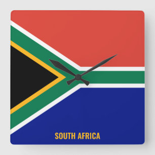 Relógio Quadrado Patriótico do Bandeira da África do Sul