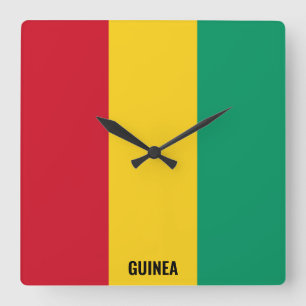 Relógio Quadrado Patriótico do Bandeira da Guiné